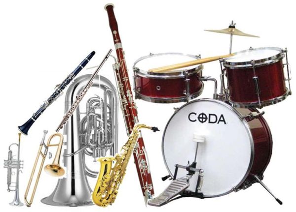 A range of musical instruments