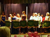 Concert to raise money for the Breast Cancer CampaignTown Hall, Downham MarketThe band's newest member, Suzie Abramian on Flute, in the centre 
		front19th October, 2013Photo - Jan Foster